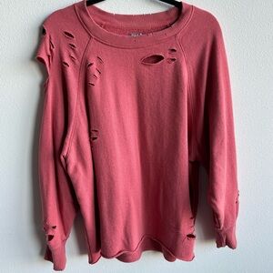 Aerie | Distressed Salmon Sweater